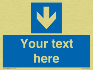 Custom Mandatory directional sign, blue arrow down